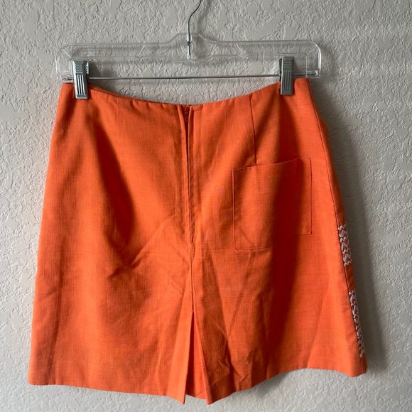 Creamsicle Dreamsicle Mini Skirt w Back Pocket & Rick Rack Trim 60s/70s - Picture 3 of 8